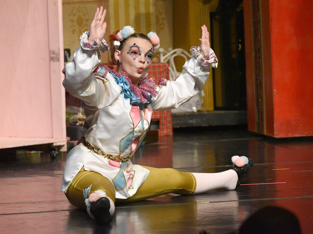 Staff Photo by Matt Hamilton / Emily Stephens plays the Harlequin during a rehearsal for "The Nutcracker 2020" by The Dance Theatre of Dalton at the Colonnade Center in Ringgold on Wednesday, Dec. 9, 2020. In previous years, the performance was at Dalton High School, but COVID-19 precautions have moved the performance to the Colonnade Center. Tickets are only available to family members but the performances can be viewed at http://daltontoday.com for no charge.