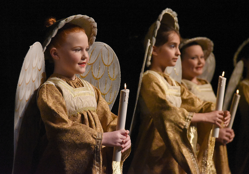 Staff Photo by Matt Hamilton / Alyssa Stirling, left, plays an angel during a rehearsal for "The Nutcracker 2020" by The Dance Theatre of Dalton at the Colonnade Center in Ringgold on Wednesday, Dec. 9, 2020. In previous years, the performance was at Dalton High School, but COVID-19 precautions have moved the performance to the Colonnade Center. Tickets are only available to family members but the performances can be viewed at http://daltontoday.com for no charge.
