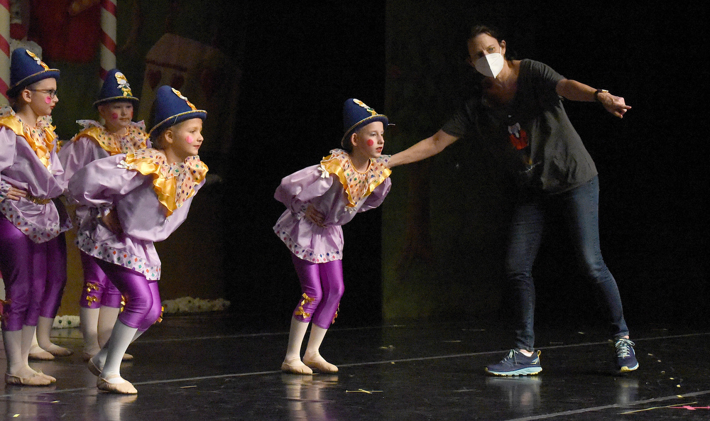 Staff Photo by Matt Hamilton / Dance Theatre of Dalton director Berrien Long leads a dance group during a rehearsal for "The Nutcracker 2020" by The Dance Theatre of Dalton at the Colonnade Center in Ringgold on Wednesday, Dec. 9, 2020. In previous years, the performance was at Dalton High School, but COVID-19 precautions have moved the performance to the Colonnade Center. Tickets are only available to family members but the performances can be viewed at http://daltontoday.com for no charge.