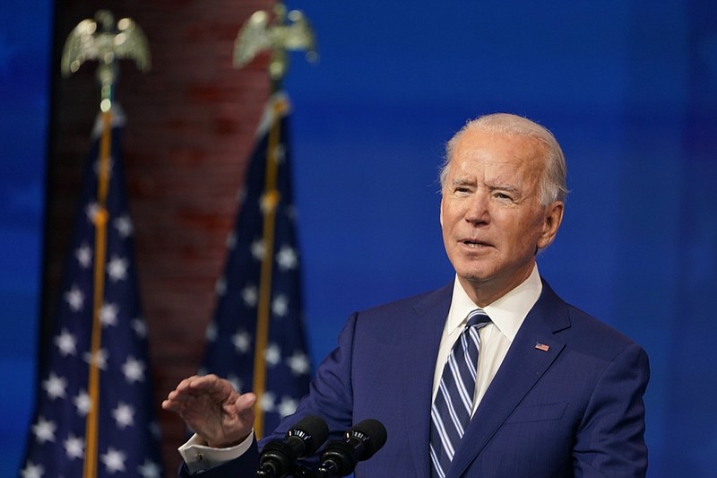 President-elect Joe Biden speaks during an event to announce his choice of retired Army Gen. Lloyd Austin to be secretary of defense, at The Queen theater in Wilmington, Del., Wednesday, Dec. 9, 2020. (AP Photo/Susan Walsh)