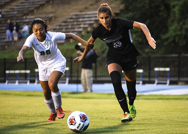 Staff file photo by Troy Stolt / GPS sophomore Kennedy Ball (33) was a force registering 17 goals and 15 assists to help the Bruisers to a state runner-up finish this season.