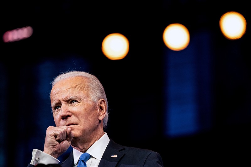 Photo by Erin Schaff of The New York Times / President-elect Joe Biden speaks in Wilmington, Delaware, on Monday, Dec. 14, 2020.