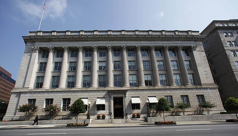 FILE - This Tuesday, Aug. 4, 2009, file photo shows the United States Chamber of Commerce building in Washington. Elite cyber spies have spent months secretly exploiting SolarWinds software to peer into computer networks, putting many of the company's highest-profile customers in national governments, including the U.S. Treasury and Commerce departments, and Fortune 500 companies on high alert. (AP Photo/Manuel Balce Ceneta, File)