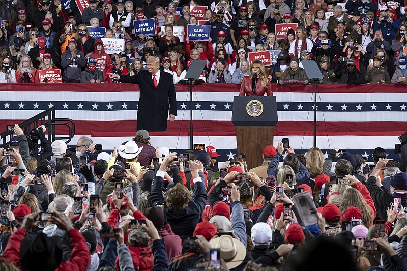 The Associated Press / First lady Melania Trump introduces President Donald Trump at a rally for U.S. Sens. Kelly Loeffler, R-Georgia, and David Perdue, R-Georgia, who are both facing January runoff elections, in a rally earlier this month in Valdosta, Georgia.