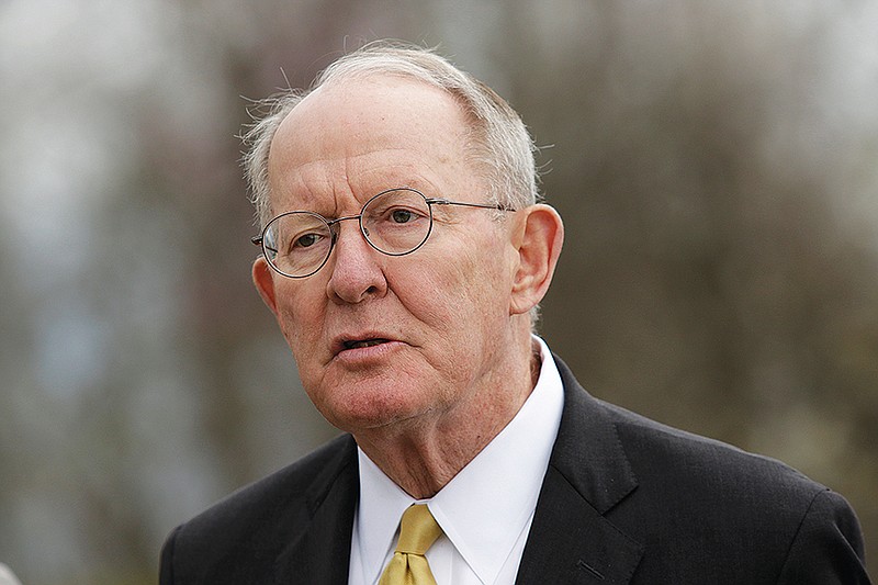 U.S. Sen. Lamar Alexander addresses the media during a visit to Point Park on Tuesday, April 3, 2018, in Lookout Mountain, Tenn. Sen. Alexander visited the park to push for a bill that he says will help address maintenance backlogs at federal parks like Point Park.