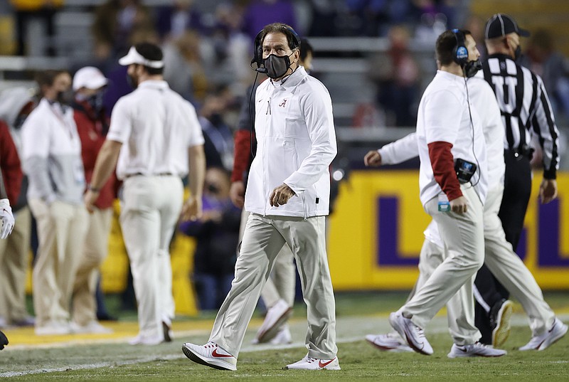 Alabama photo by Kent Gidley / Alabama coach Nick Saban has the nation's top-ranked football team heading into Saturday night's Southeastern Conference championship game against No. 11 Florida.