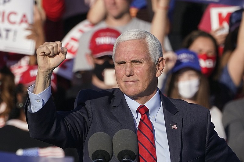 Vice President Mike Pence speaks during a "Save the Majority" rally on Thursday, Dec. 10, 2020, in Augusta, Ga. (AP Photo/John Bazemore)