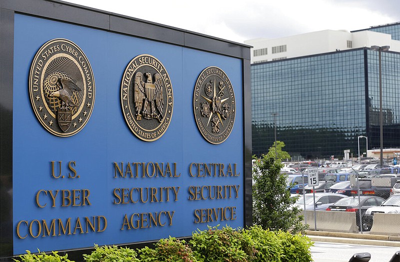 This June 6, 2013, file photo, shows the sign outside the National Security Agency (NSA) campus in Fort Meade, Md. All fingers are pointing to Russia as author of the worst-ever hack of U.S. government agencies. But President Donald Trump, long wary of blaming Moscow for cyberattacks has so far been silent. (AP Photo/Patrick Semansky, File)