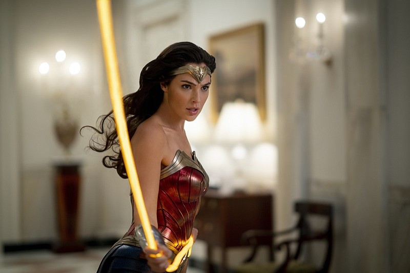 This image released by Warner Bros. Entertainment shows Gal Gadot in a scene from "Wonder Woman 1984." The superhero sequel earned an estimated $38.5 million in ticket sales from international theaters, Warner Bros. said Sunday, Dec. 20, 2020. (Clay Enos/Warner Bros. via AP)