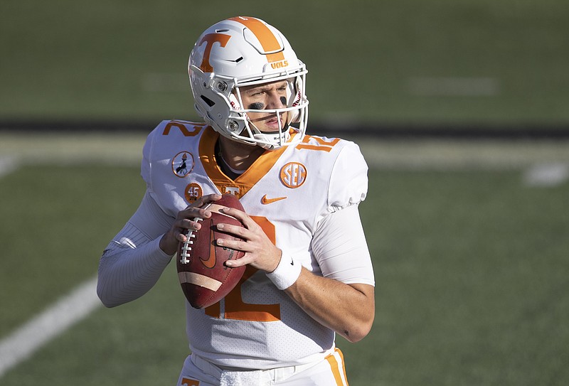 Associated press photo by Wade Payne / J.T. Shrout's last game as a Tennessee quarterback was Saturday's 34-13 loss to Texas A&M. Shrout announced Tuesday that he had entered the NCAA transfer portal.