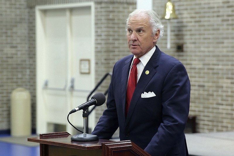 FILE - In this Wednesday, Dec. 2, 2020 file photo, Gov. Henry McMaster gives a news conference in Columbia, S.C. McMaster, 73, has tested positive for the coronavirus and is slated to receive outpatient antibody treatment for "mild symptoms." On Tuesday, Dec. 22, 2020, his office said that he learned he'd tested positive late Monday following a test "due to coming into close contact with the COVID-19 virus." (AP Photo/Jeffrey Collins)