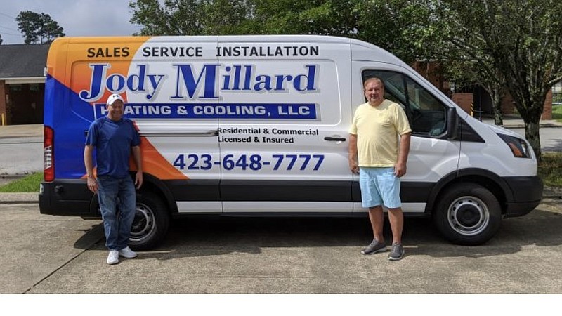 Photo contributed by Jody Millard Heating & Cooling / Jody Millard, right, recently joined the 35-year-old heating and cooling business of longtime friend Gary Beene. Renamed Jody Millard Heating & Cooling in June, the business offers service, retail sales and home warranty work.