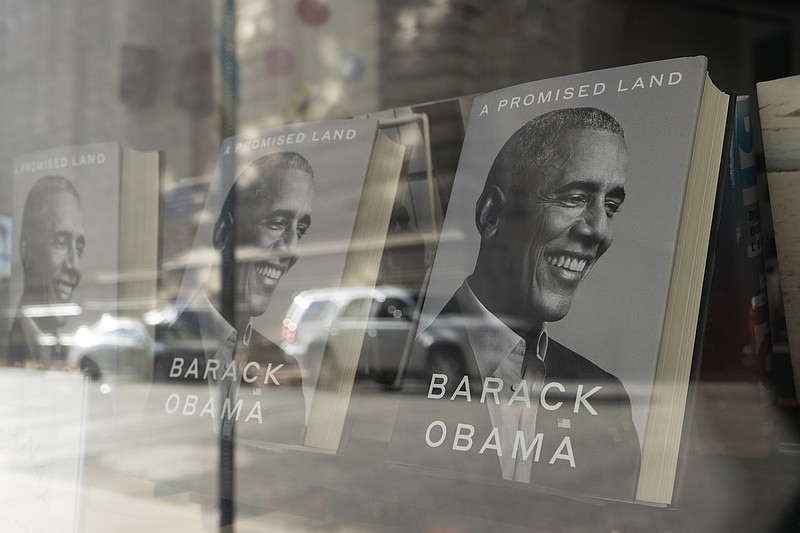 Photo by Mark Lennihan of The Associated Press / "A Promised Land" by former President Barack Obama is displayed in the window of a New York bookstore on Wednesday, Nov. 18, 2020.