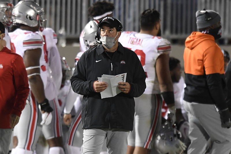 AP photo by Barry Reeger / Ohio State coach Ryan Day's team is undefeated this season but has played just six games entering the College Football Playoff.
