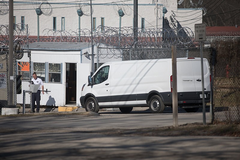 Staff photo by Troy Stolt / A van is received by a guard at Silverdale Detention Center on Tuesday, Dec. 29, 2020 in Chattanooga, Tenn.