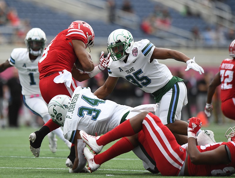 Tulane Athletics photo / Chattanooga native Patrick Johnson (34), a former Notre Dame High School standout, is preparing for what he hopes will be an NFL career after helping the Tulane University football program make progress the past three seasons.