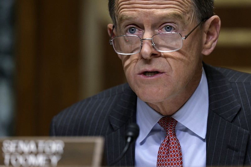 Sen. Pat Toomey, R-Pa., speaks during a Congressional Oversight Commission hearing on Capitol Hill in Washington, Thursday Dec. 10, 2020 (Alex Wong/Pool via AP)