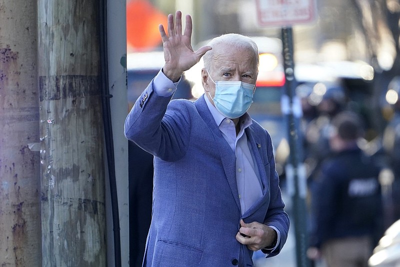 President-elect Joe Biden arrives at The Queen Theater in Wilmington, Del., Sunday, Jan. 10, 2021. (AP Photo/Susan Walsh)