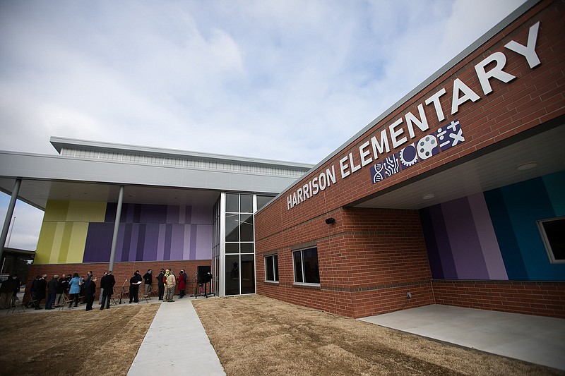 Staff photo by Troy Stolt / Harrison Elementary School is seen during a ribbon cutting ceremony and tour on Tuesday, Jan. 12, 2021 in Harrison, Tenn.