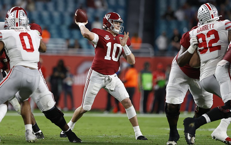 Crimson Tide photos / Three days after quarterbacking Alabama to the sixth national championship of the Nick Saban era, redshirt junior quarterback Mac Jones announced Thursday that he was making himself eligible for the 2021 NFL draft.