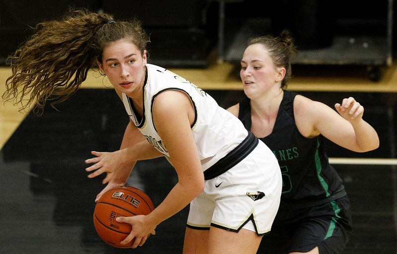 Staff file photo by C.B. Schmelter / Bradley Central senior Anna Muhonen has averaged nearly 15 points and eight rebounds per game this season for the Bearettes, who are 10-1.