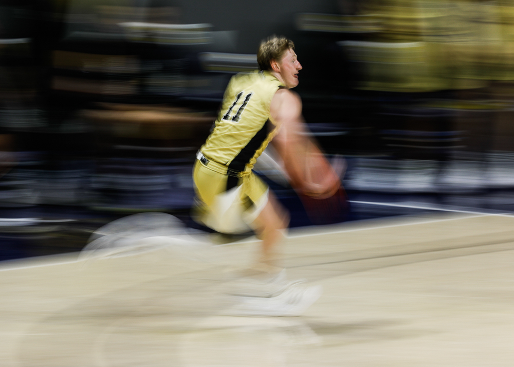 Staff photo by Troy Stolt / Wofford Terriers guard Ryan Larson (11) gets the ball on a fast break during the UTC men's basketball game against Wofford at McKenzie Arena on Saturday, Jan. 16, 2021 in Chattanooga, Tenn.