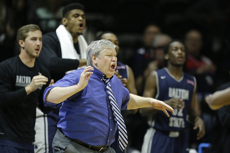 AP photo by Orlin Wagner / Tony Ingle coaches the Dalton State College men's basketball team during the NAIA Division I tournament title game against Westmont on March 24, 2015, in Kansas City, Mo.