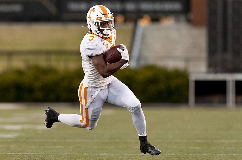 Tennessee Athletics photo by Andrew Ferguson / Tennessee sophomore running back Eric Gray, who led the team in rushing this past season, was among four Volunteers who entered the NCAA transfer portal Wednesday.