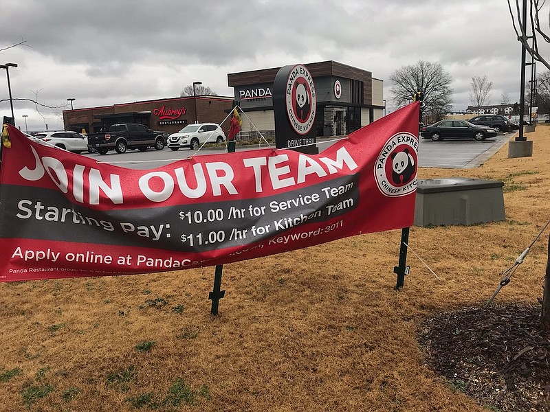 Photo by Dave Flessner / Despite the rise in unemployment last month across Tennessee, many employers, including the Panda Box on Highway 153 in Hixson, are looking to hire more workers.