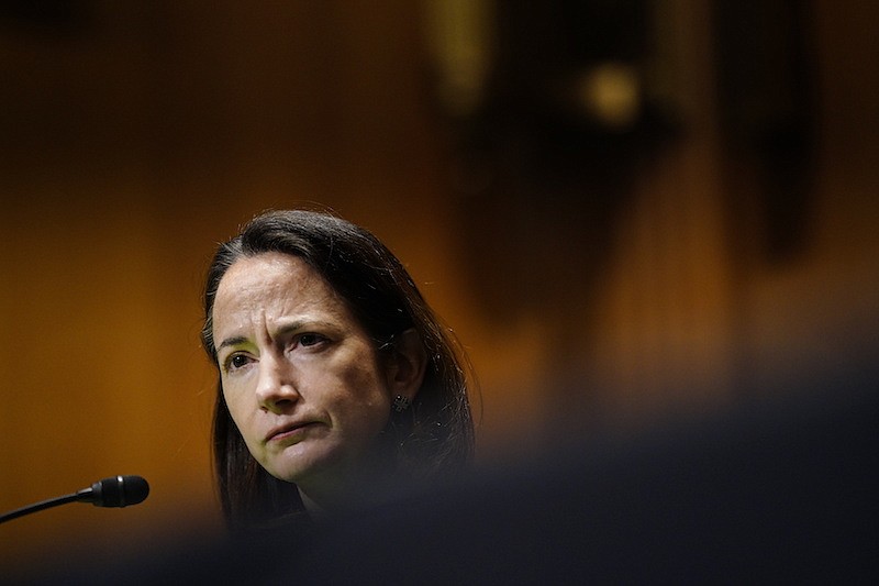President-elect Joe Biden's pick for national intelligence director Avril Haines listens during a confirmation hearing before the Senate intelligence committee on Tuesday, Jan. 19, 2021, in Washington. (Melina Mara/The Washington Post via AP, Pool)
