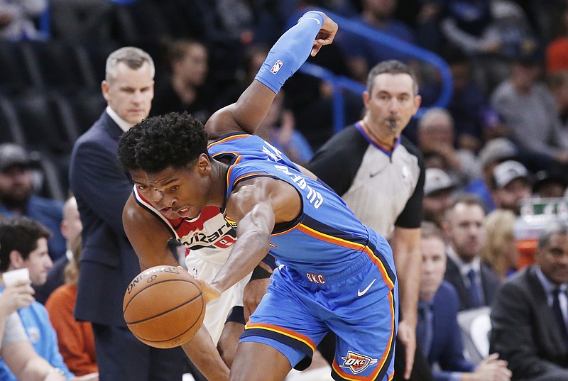 AP file photo by Sue Ogrocki / Oklahoma City Thunder guard Shai Gilgeous-Alexander, who played at Chattanooga's Hamilton Heights, a national power in high school basketball, is only in his third NBA season but is already a leader for a young lineup that is performing better than expected.