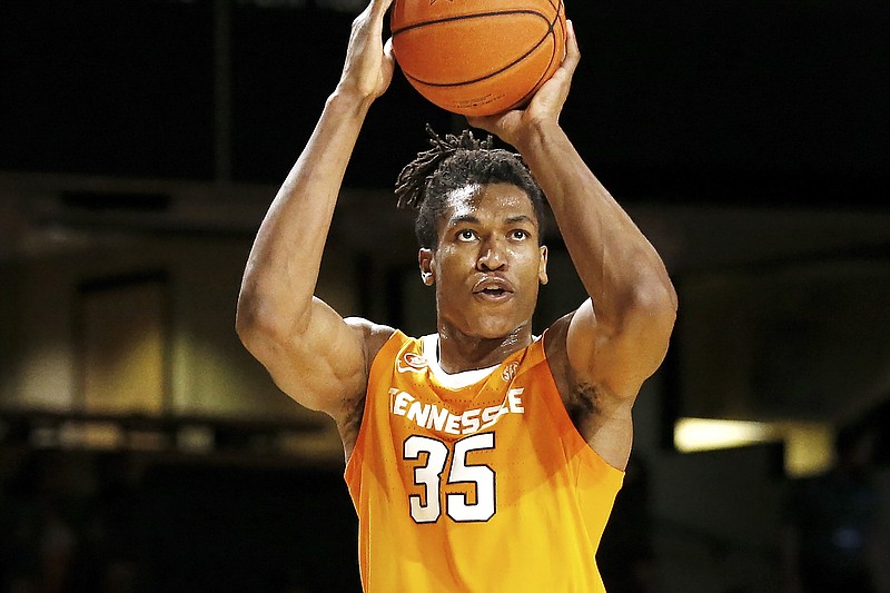 AP file photo by Mark Humphrey / Tennessee's Yves Pons led the sixth-ranked Vols in scoring with 20 points in Saturday night's home loss to No. 19 Missouri.