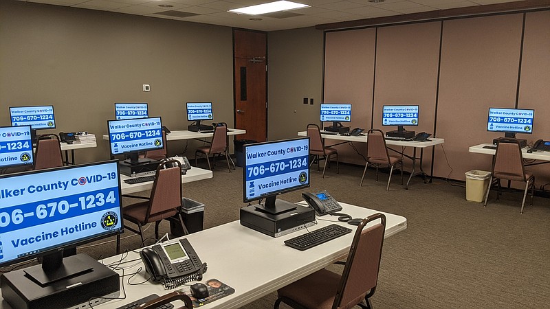 The new Walker County COVID-19 Vaccine Hotline call center is shown in this photograph. Contributed photo / Walker County government