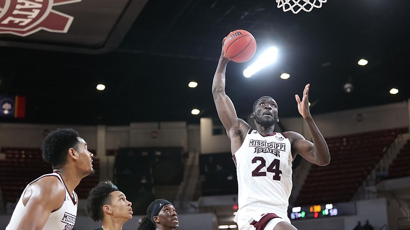 Mississippi State Athletics photo / Mississippi State fifth-year senior forward Abdul Ado, who previously played at Hamilton Heights in Chattanooga, has racked up 215 blocked shots in his Bulldogs career heading into Tuesday night's game against No. 18 Tennessee in Thompson-Boling Arena.