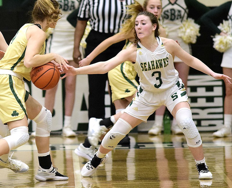 Staff file photo by Robin Rudd / Silverdale Baptist Academy senior point guard Tessa Gibson (3) has averaged more than three steals and five assists per game this season.
