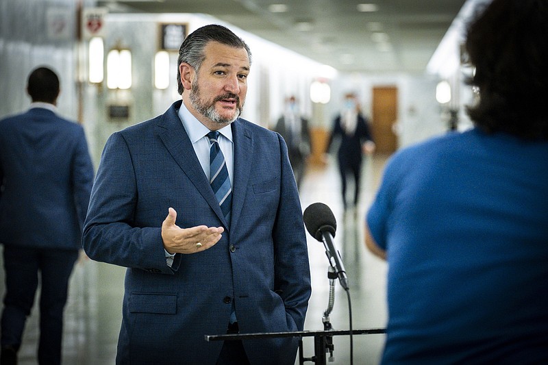 Photo by Pete Marovich of The New York Times / Sen. Ted Cruz, Texas, speaks to reporters on Capitol Hill in Washington on Oct. 22, 2020.