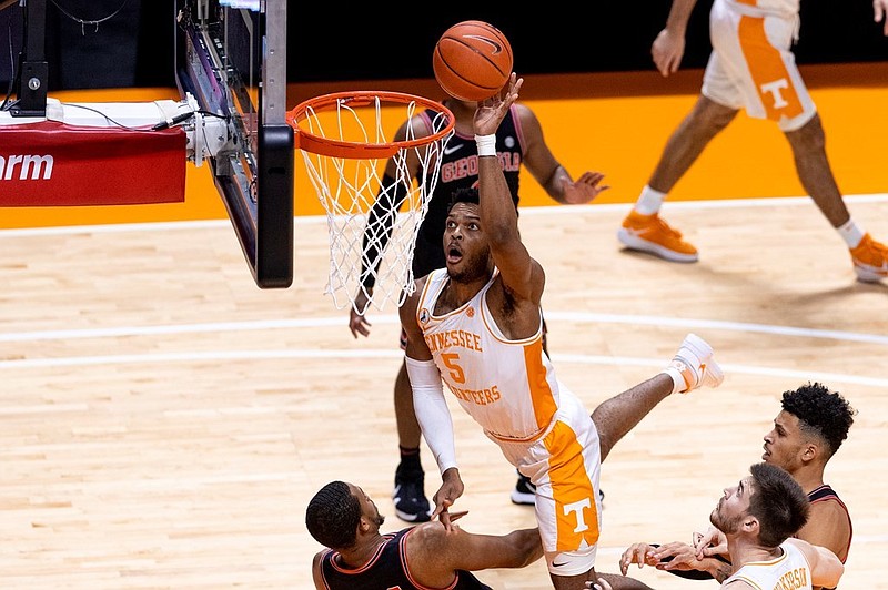 Tennessee Athletics photo / Tennessee's Josiah-Jordan James has been overshadowed by freshmen Keon Johnson and Jaden Springer the past two games, but the versatile sophomore has compiled 28 points and 16 rebounds in wins over Kentucky and Georgia.