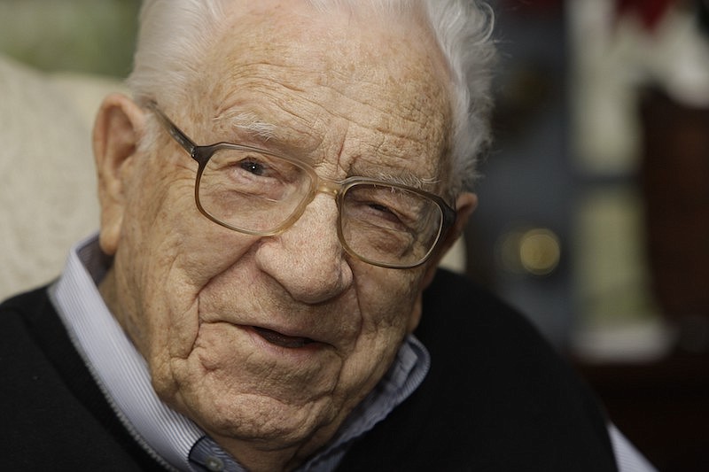 In this Jan. 13, 2009 file photo, George Beverly Shea talks at his home in Montreat, N.C. (AP Photo/Chuck Burton, File)