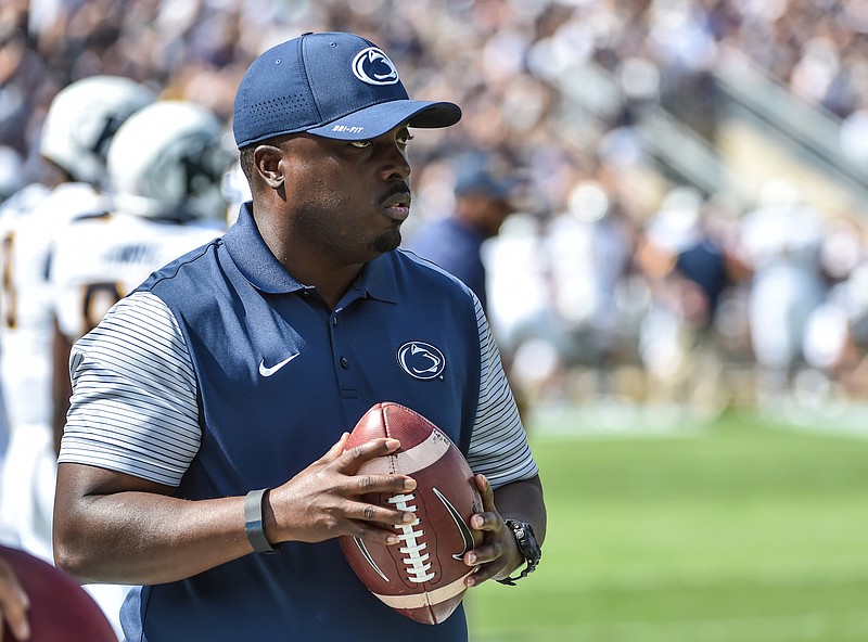 Penn State photo by Mark Selders / Penn State co-defensive coordinator and safeties coach Tim Banks is reportedly in the process of being hired as Josh Heupel's defensive coordinator at Tennessee.