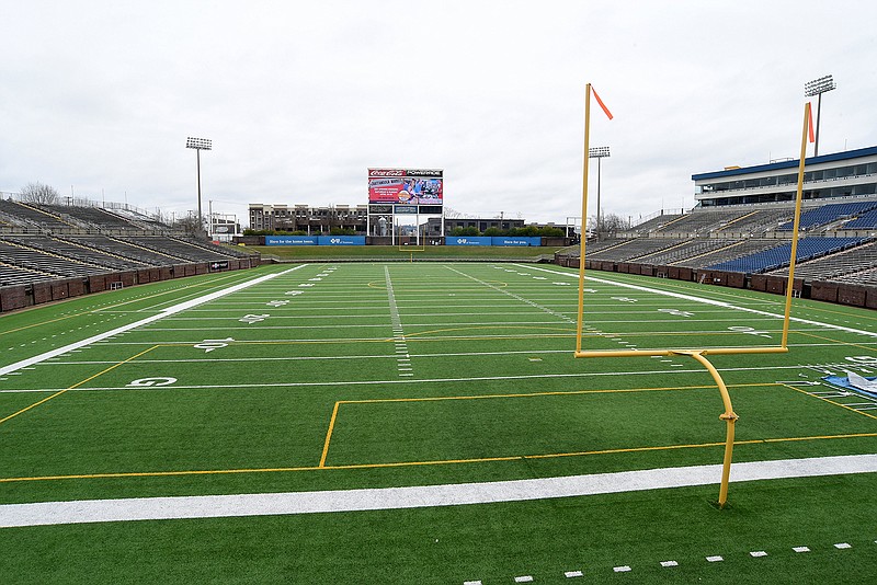 Staff photo by Matt Hamilton / Finley Stadium's proximity to downtown lodging and restaurants is a big part of Chattanooga's bid to host the TSSAA Blue Cross Bowl, the three-day run of state championship games for Tennessee high school football.