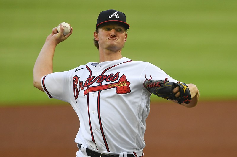 AP file photo by John Amis / Mike Soroka, who was injured early last season after starting the opener for the Atlanta Braves, threw Thursday as spring training began for the team's pitchers and catchers.