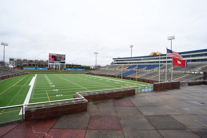 Staff photo by Matt Hamilton / Finley Stadium is central to the bid to bring the TSSAA BlueCross Bowl to Chattanooga after more than a decade in Cookeville at Tennessee Tech's Tucker Stadium.