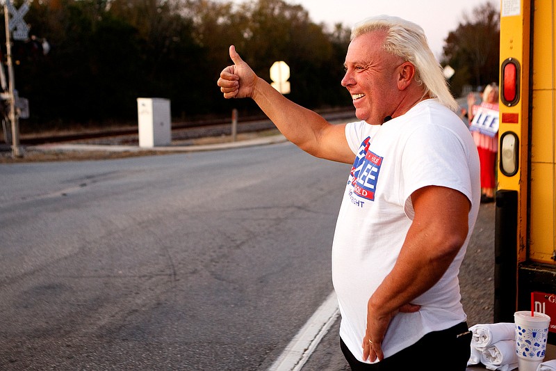 Staff photo by C.B. Schmelter / Mayoral candidate Paul Lee campaigns along Evitt Street on Tuesday, Nov. 5, 2019, in Ringgold, Ga.