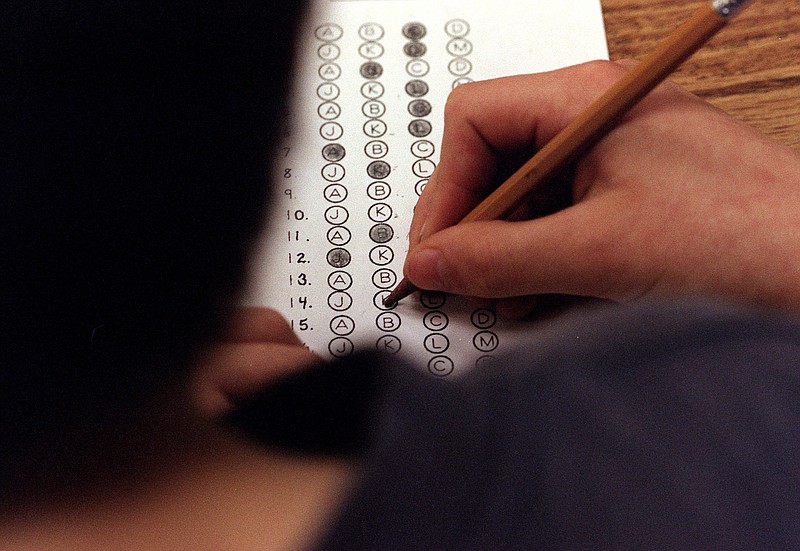 MCT File Photo / A Roswell, Georgia, student fills in his answer to a practice test question in preparation for standardized tests during a previous year.