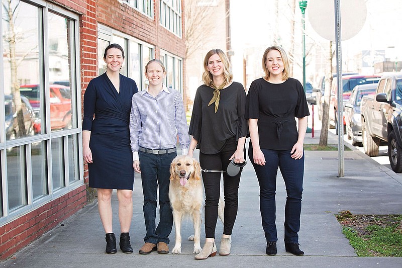 Photography by Angie Gann / From left, Kate Izell and wife Kelly Izell, Lauren England, Sarah Anne Brewer