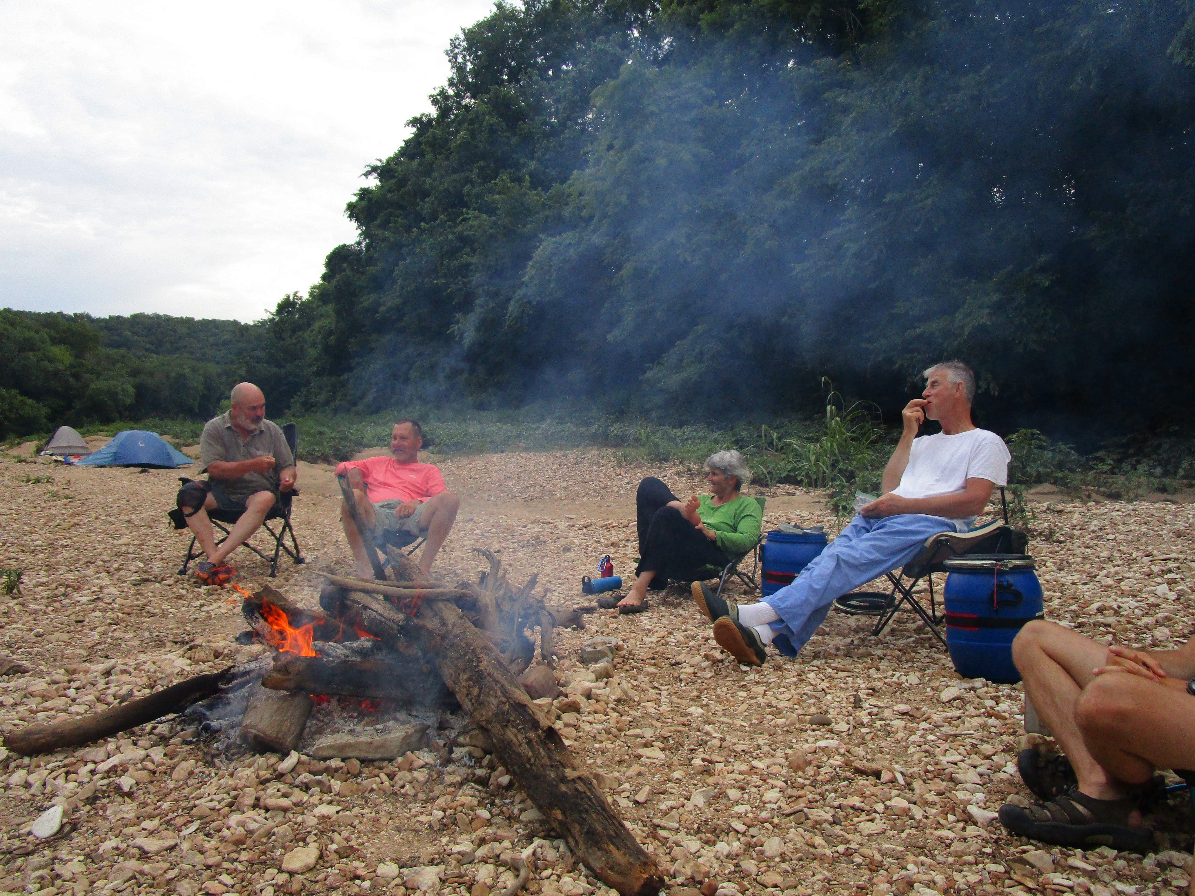 Photo contributed by Gary Petty / Members of the Tennessee Valley Canoe Club enjoy their evening campfire after another day on the water, averaging 10-15 miles per day.