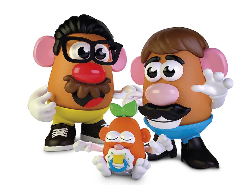 This photo provided by Hasbro shows the new Potato Head world. Hasbro created confusion on Thursday, Feb. 25, 2021, when it removed the gender from its Mr. Potato Head brand, but not from the actual toy. The company, which has been making the potato-shaped plastic toy for nearly 70 years, announced that it was dropping Mr. from the brand in an effort to make sure "all feel welcome in the Potato Head world." Hasbro clarified in a tweet that the Mr. and Mrs. Potato Head characters will still exist, names and all, but the branding on the box will say "Potato Head." (Hasbro via AP)