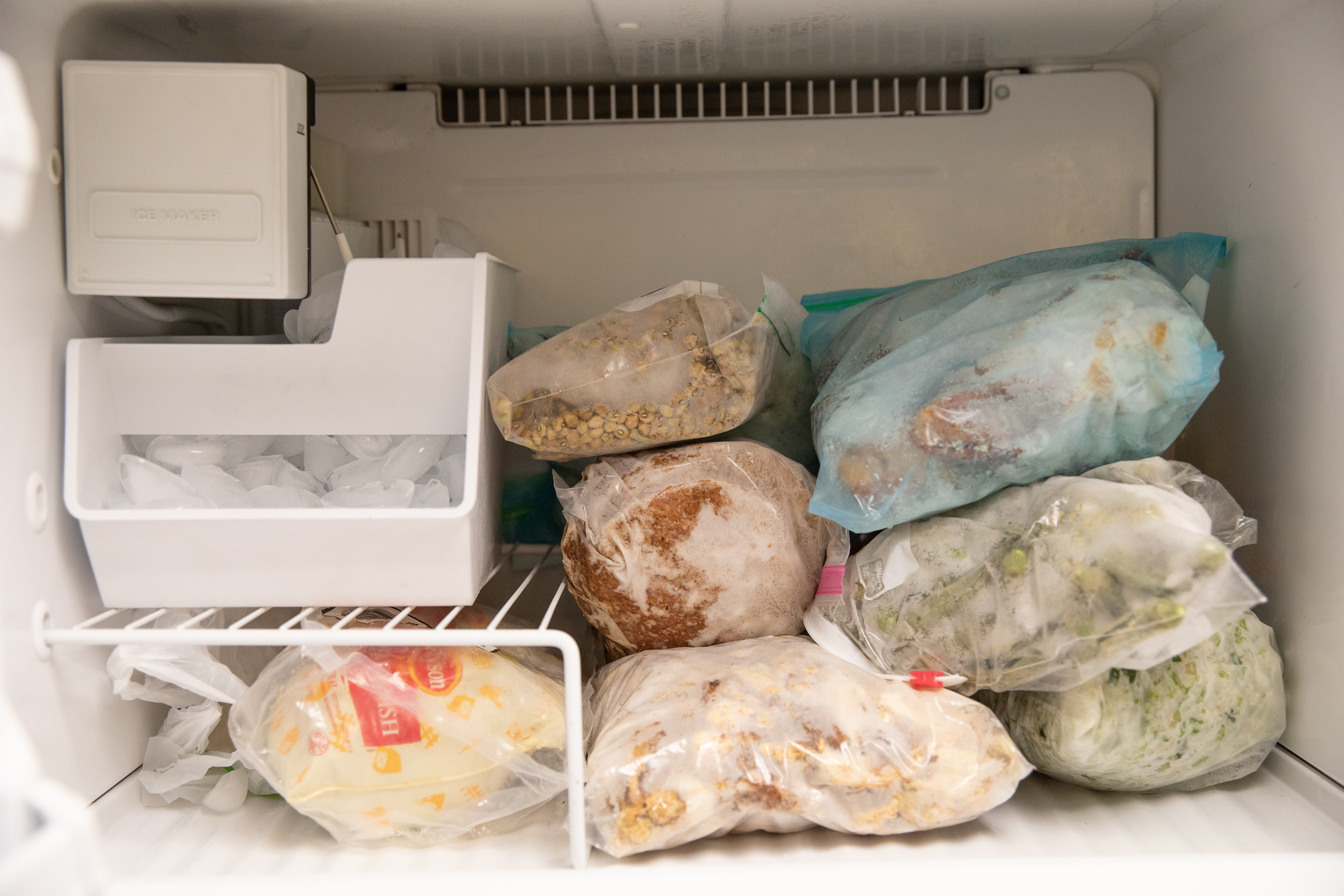 Some of the food that Robyn Penniegraft keeps in a freezer in her garage in Greensboro, N.C. For many Americans, a second fridge — and sometimes a third — is another member of the family. / Photo by Swikar Patel/The New York Times