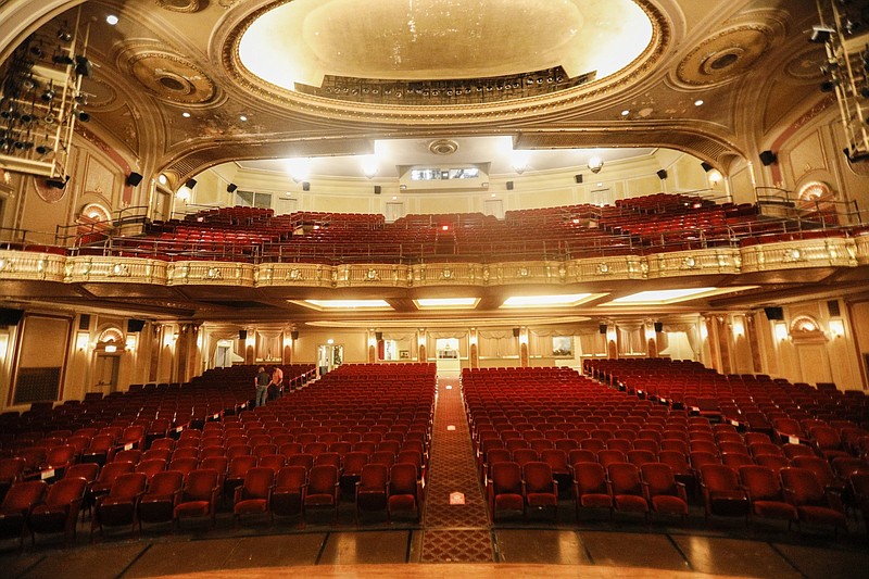 Staff photo by Troy Stolt / The Tivoli theatre is seen on Thursday, Oct. 8, 2020 in Chattanooga, Tenn. The Tivoli will be re-opening after shutting down because of coronavirus, with limited seating as well as other precautions to ensure social distancing. 