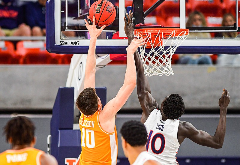 Auburn Athletics photo by Shanna Lockwood / Senior forward John Fulkerson has scored more than four points only once in Tennessee's last seven games.